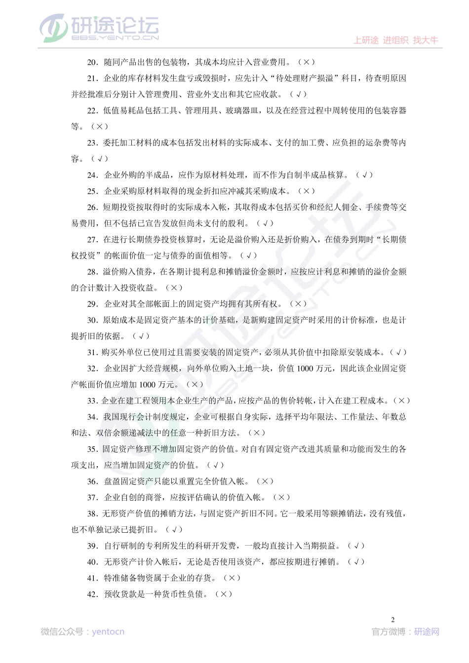 天水师范大学财务会计课后习题©研途网 YenTo.cn 整理 ✚关注公众号(yentocn)资料多又好 更新早知道.pdf_第2页