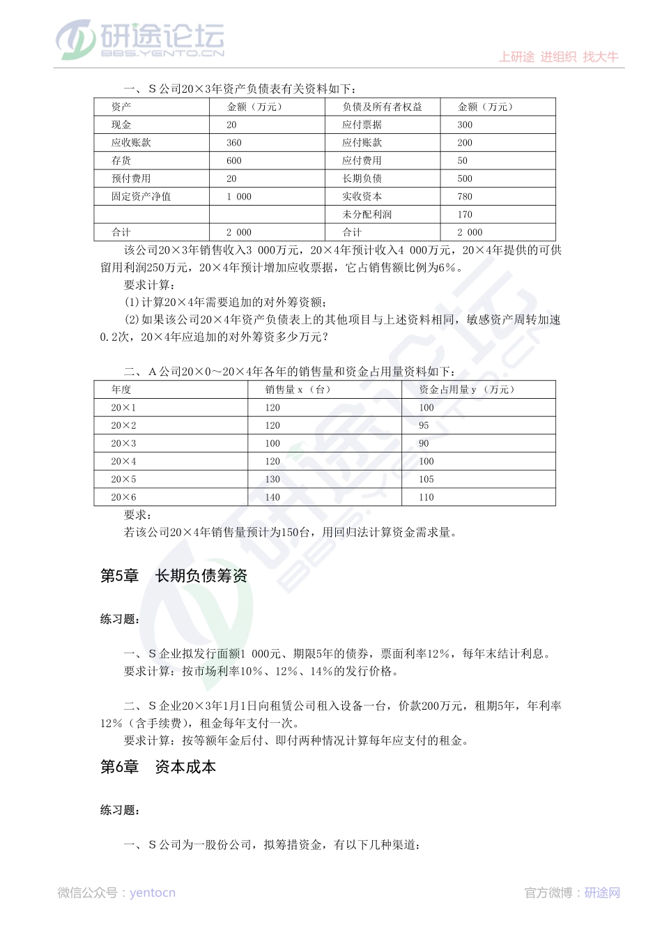 西北大学财务管理习题©研途网 YenTo.cn 整理 ✚关注公众号(yentocn)资料多又好 更新早知道.pdf_第2页