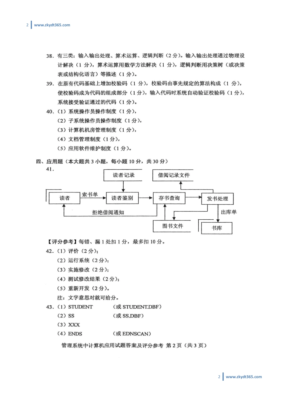 [答案]2010年10月自学考试00051《管理系统中计算机应用》历年真题答案.pdf_第2页
