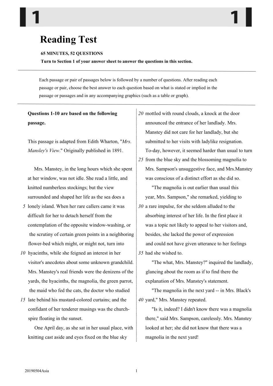 201905亚太SAT真题 .pdf_第1页