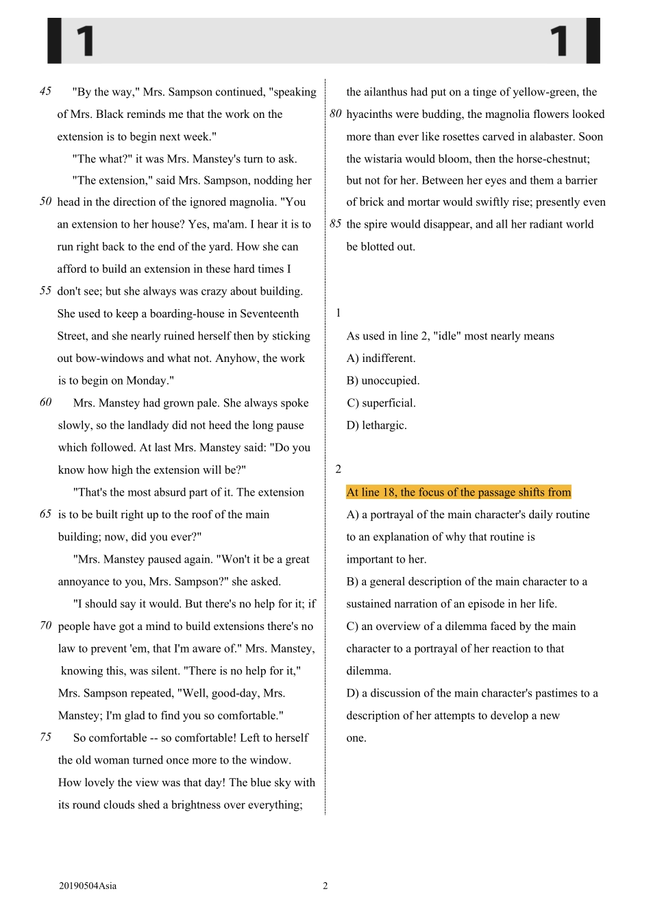 201905亚太SAT真题 .pdf_第2页