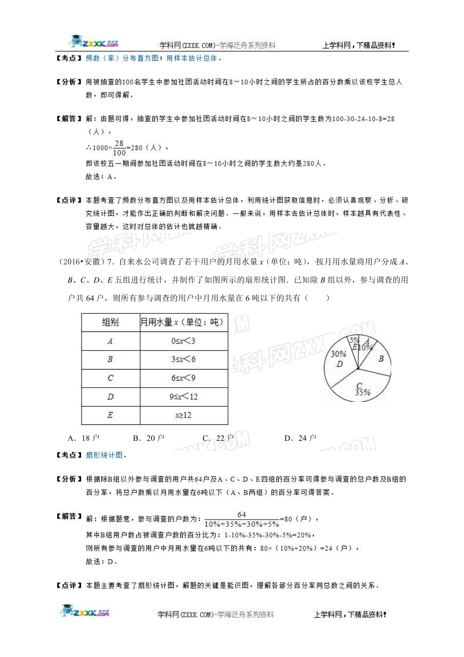 2013—2017年安徽省中考真题试题分类汇编——统计与概率（PDF版,含答案）.pdf_第2页