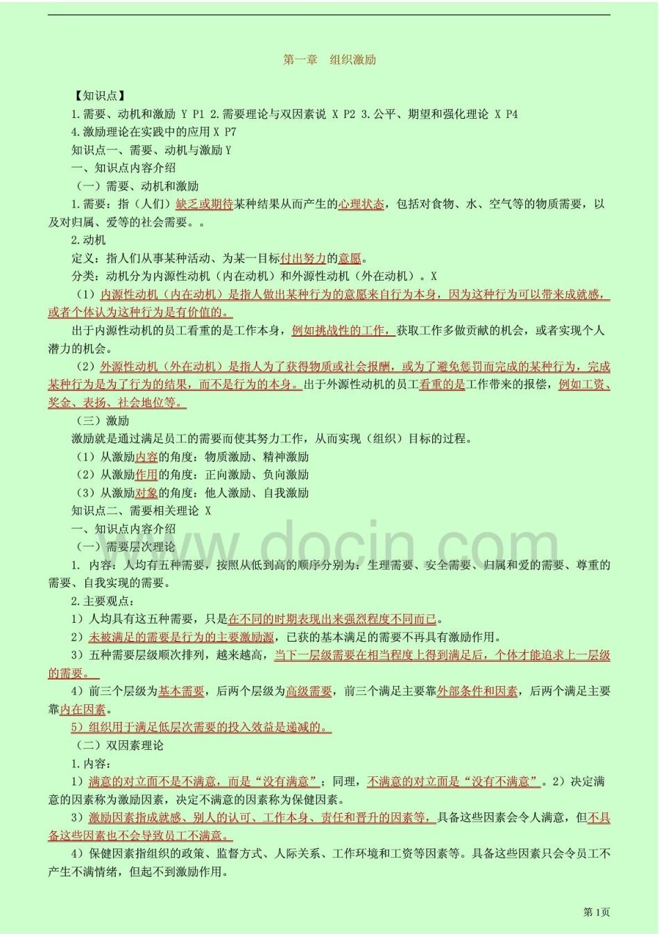 2014年中级经济师考试 人力资源管理章节考点精讲.pdf_第1页