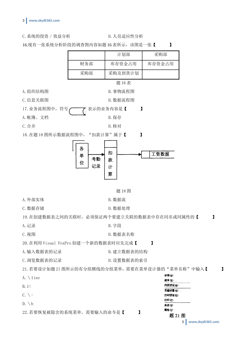 [真题]2011年01月自学考试00051《管理系统中计算机应用》历年真题.doc_第3页