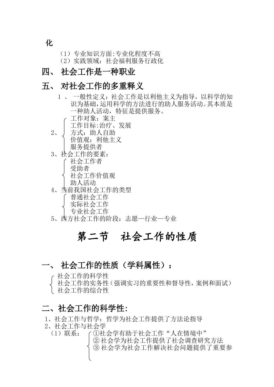 《社会工作概论》王思斌（第二版）全国考研重点 （提纲版）共36....doc_第2页