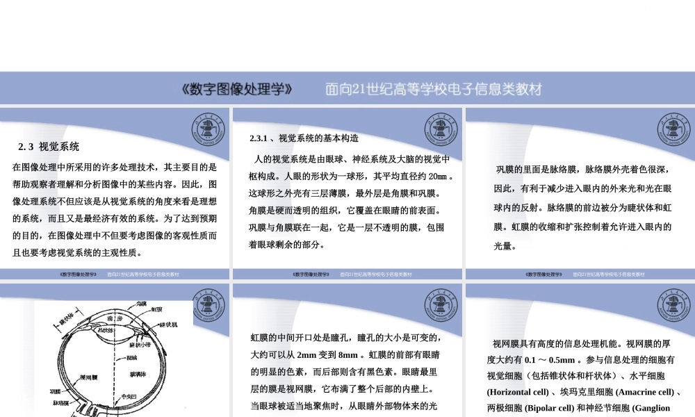 第2章 图像、图像处理系统及视觉系统（第2－1讲） (2).ppt