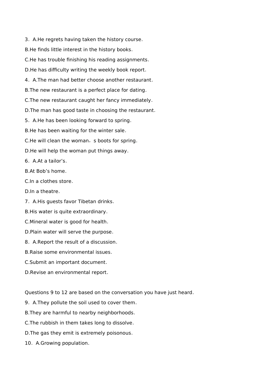 2015年6月英语四级考试真题及答案(第2套).docx_第2页