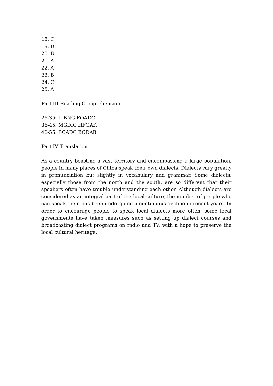 2019年6月英语六级考试真题答案(完整版 第1套).docx_第2页
