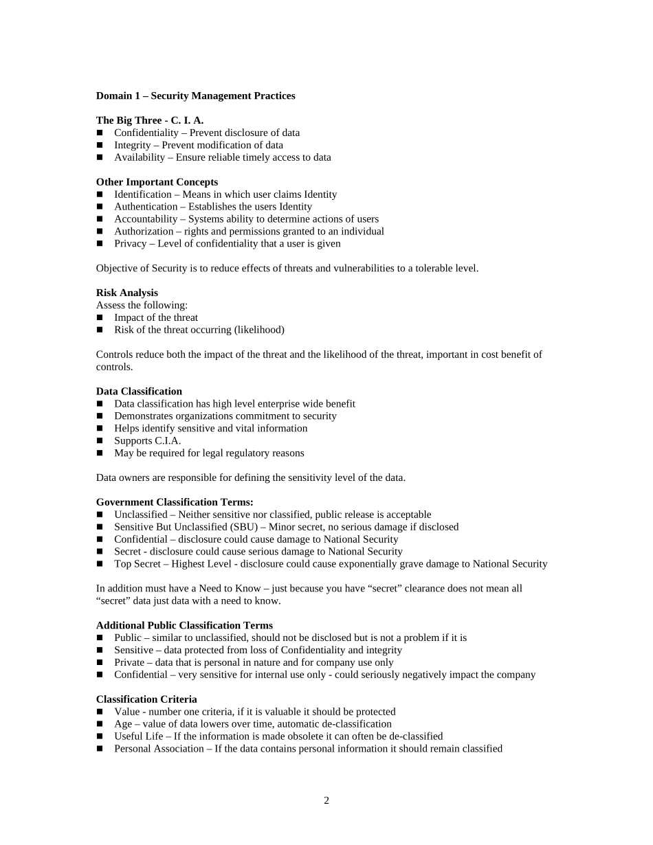 CISSP Study Notes from CISSP Prep Guide（Second Edition）.doc_第2页