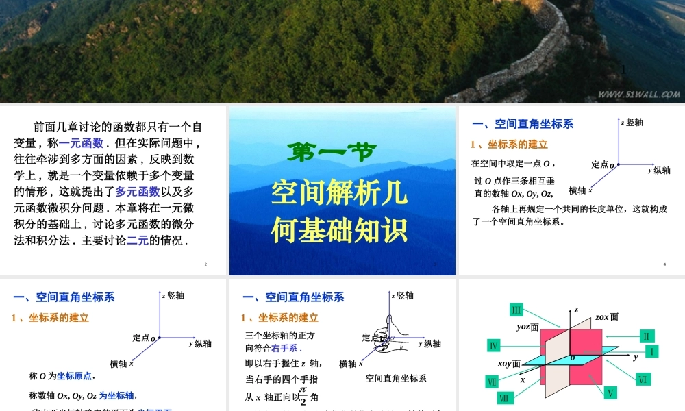 第一节 空间解析几何基础知识√.ppt