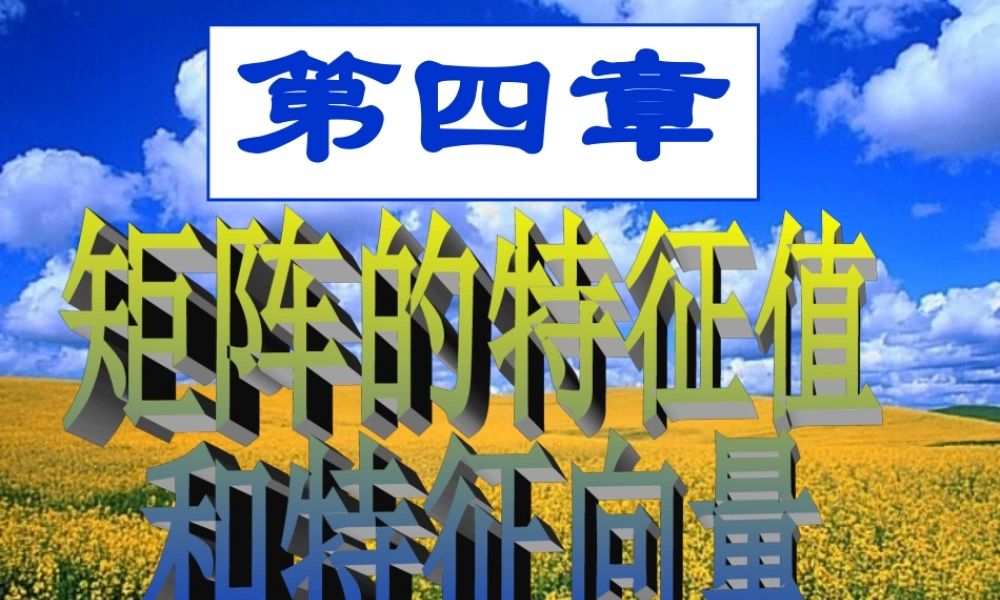 第一节 特征值问题和特征向√.ppt