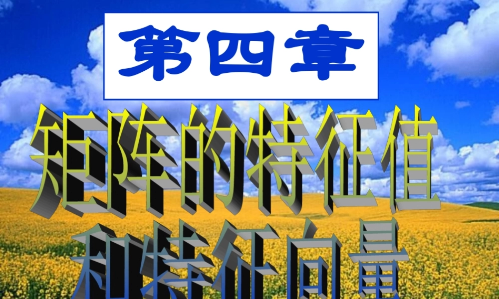 第一节 特征值问题和特征向量.ppt