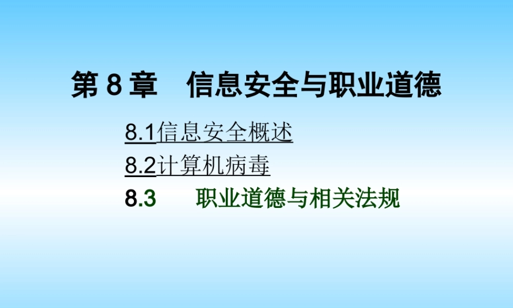 补充讲义--信息安全与职业道德（06秋讲过）.ppt