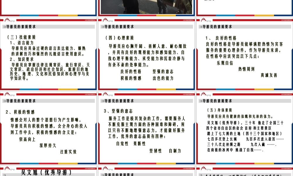 导游员的职业素质（赵怀如）.ppt