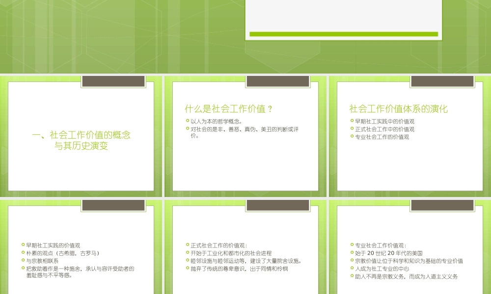 社会工作概论 社会工作的价值体系.ppt