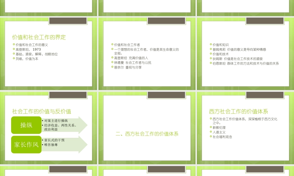 社会工作概论 社会工作的价值体系.ppt