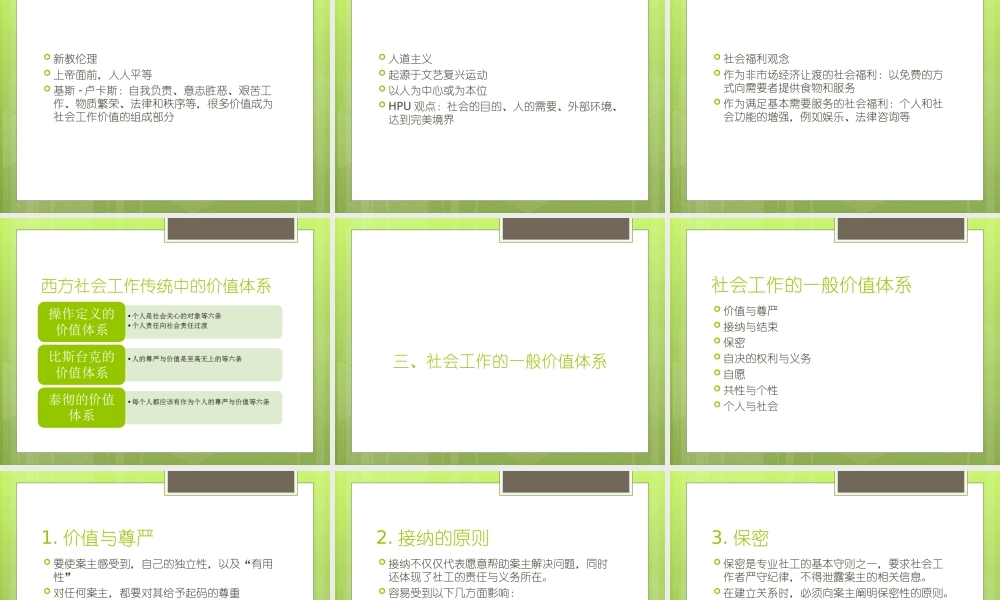 社会工作概论 社会工作的价值体系.ppt