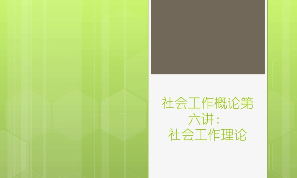 社会工作概论 社会工作理论.ppt