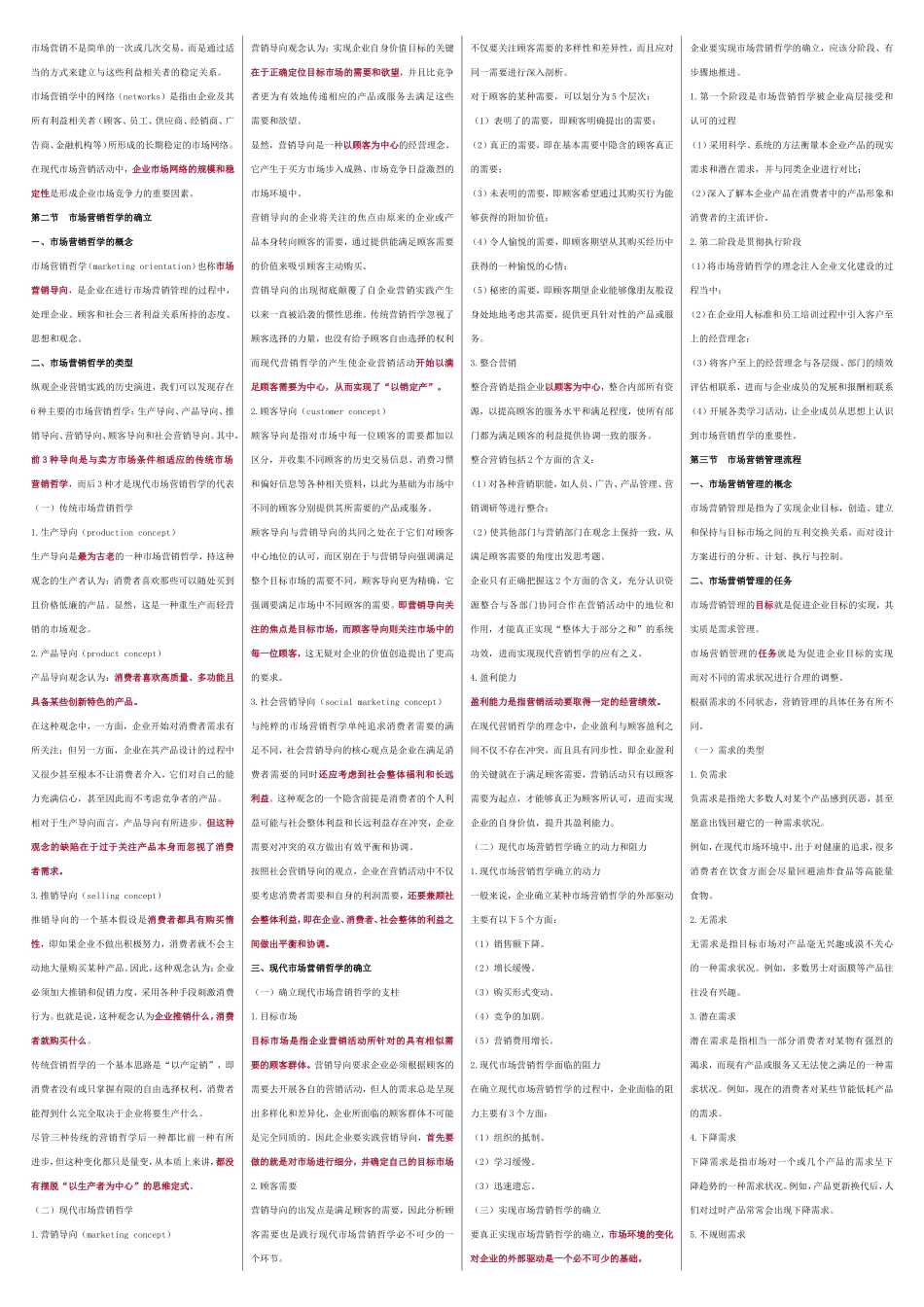 自考00058市场营销 自考重点资料 自考小抄笔记新版.doc_第2页