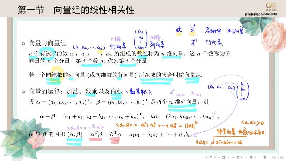 第三章第一节 向量组的线性相关性（【公众号：最新考研资料】免费分享）.pdf_第2页
