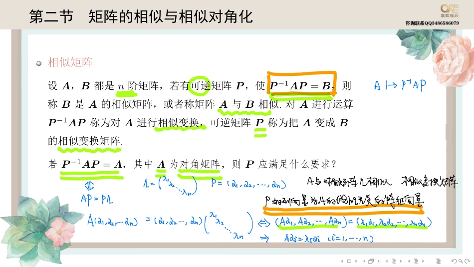 第五章第二节矩阵的相似与相似对角化（【公众号：最新考研资料】免费分享）.pdf_第1页