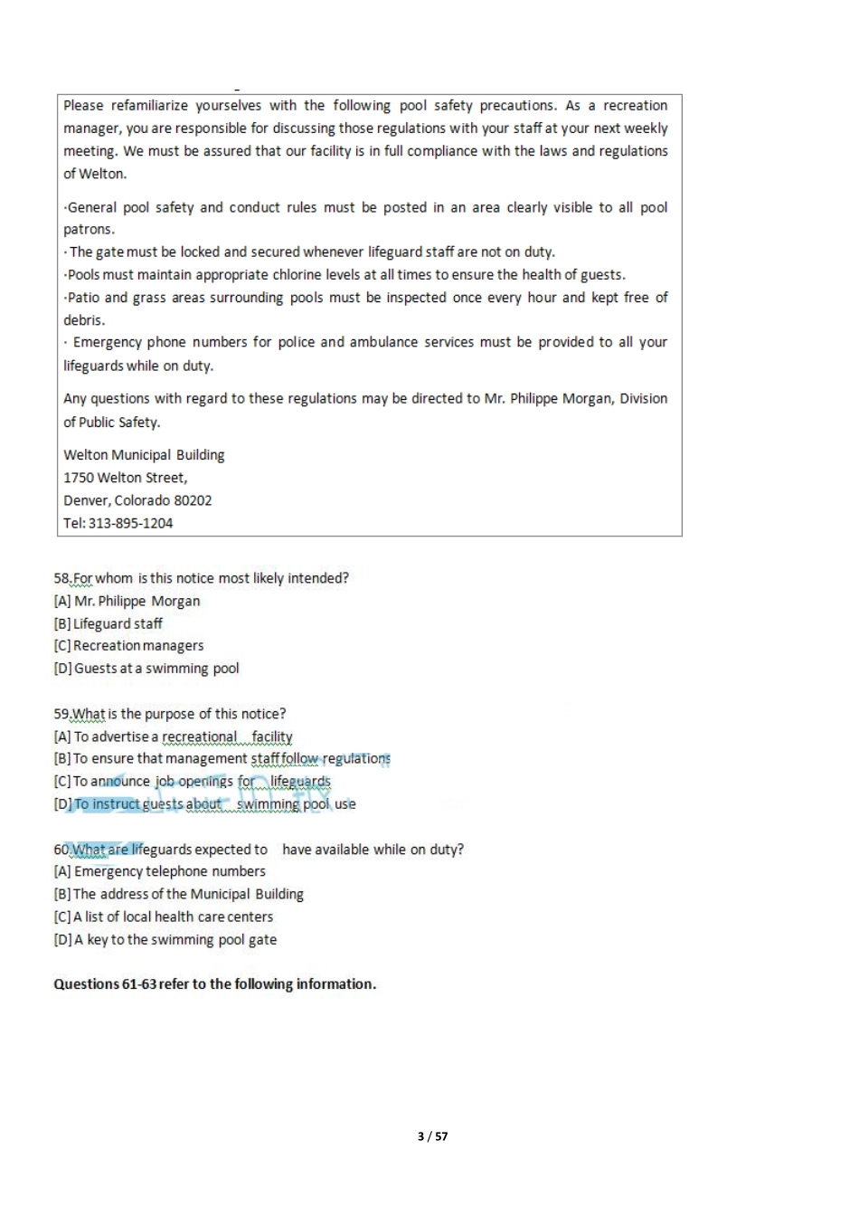 练习-托业真题7 练习模拟题+答案解析3套.pdf_第3页