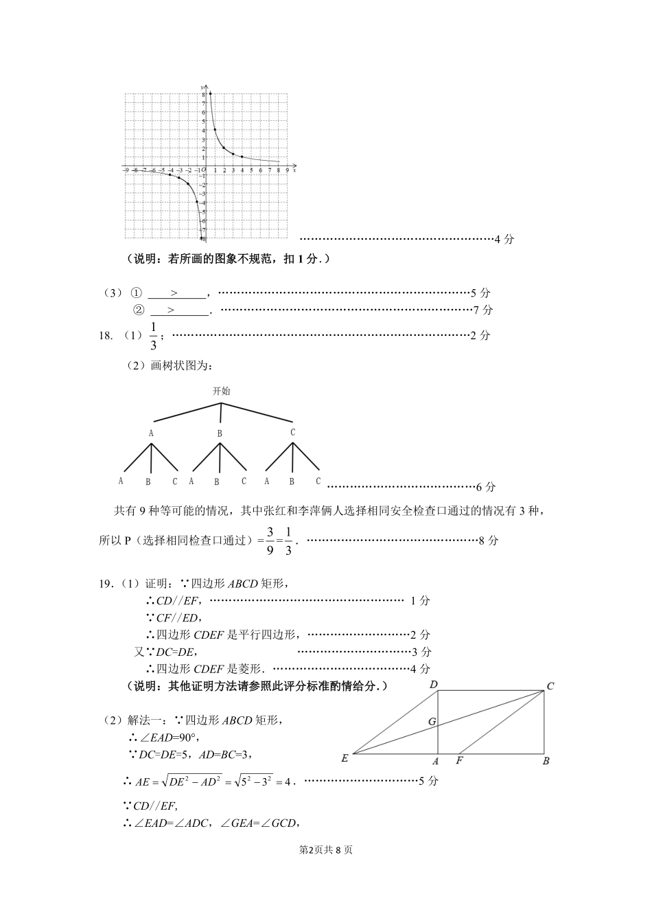 4.深圳市2021-2022学年初三年级中考适应性考试——数学学科参考答案及评分标准(1)【01资源网：01zykk.com】.pdf_第2页