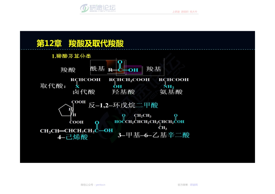 有机化学羧酸复习笔记©研途网 YenTo.cn 整理 ✚关注公众号(yentocn)资料多又好 更新早知道.pdf_第3页