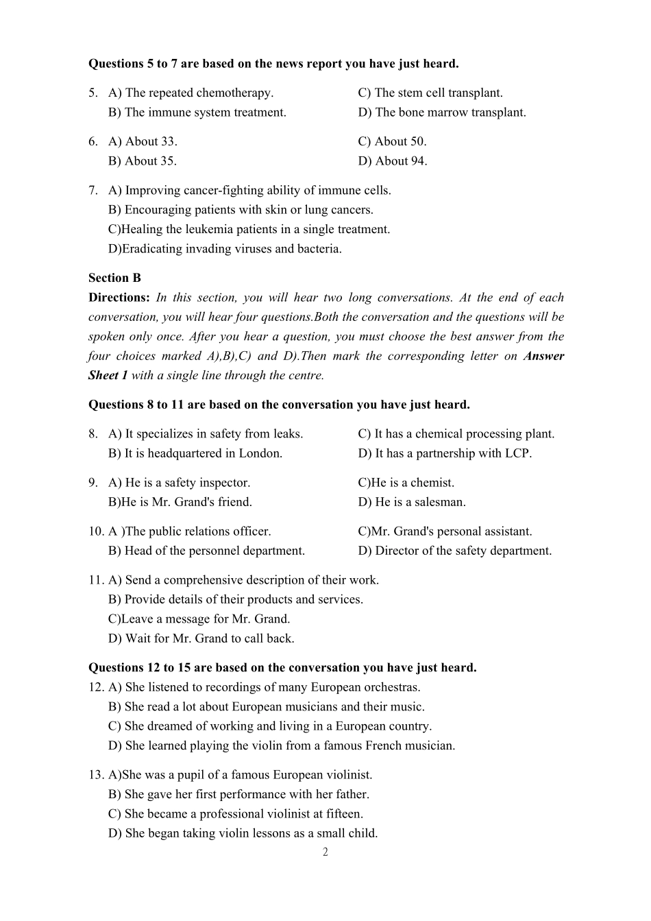 2015年06月四级真题第1套【可复制可搜索】.pdf_第2页