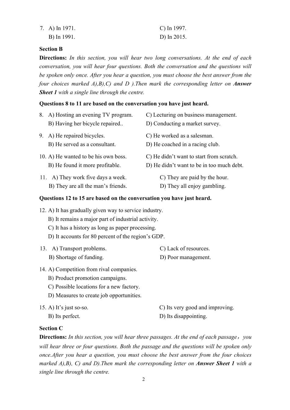 2015年12月四级真题第3套【可复制可搜索】.pdf_第2页
