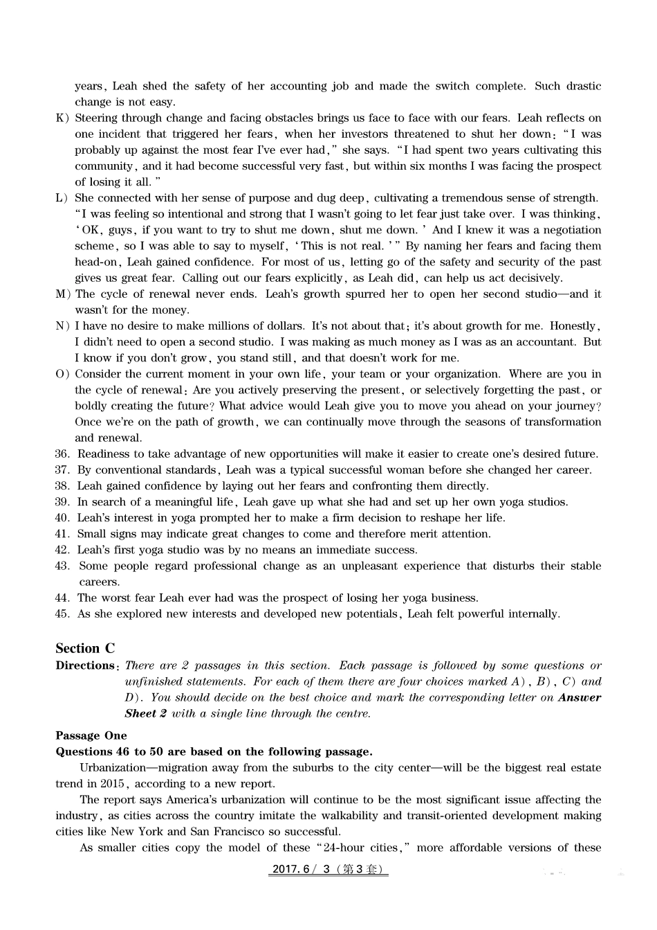 2017年06月四级真题第3套【可复制可划线查词】.pdf_第3页