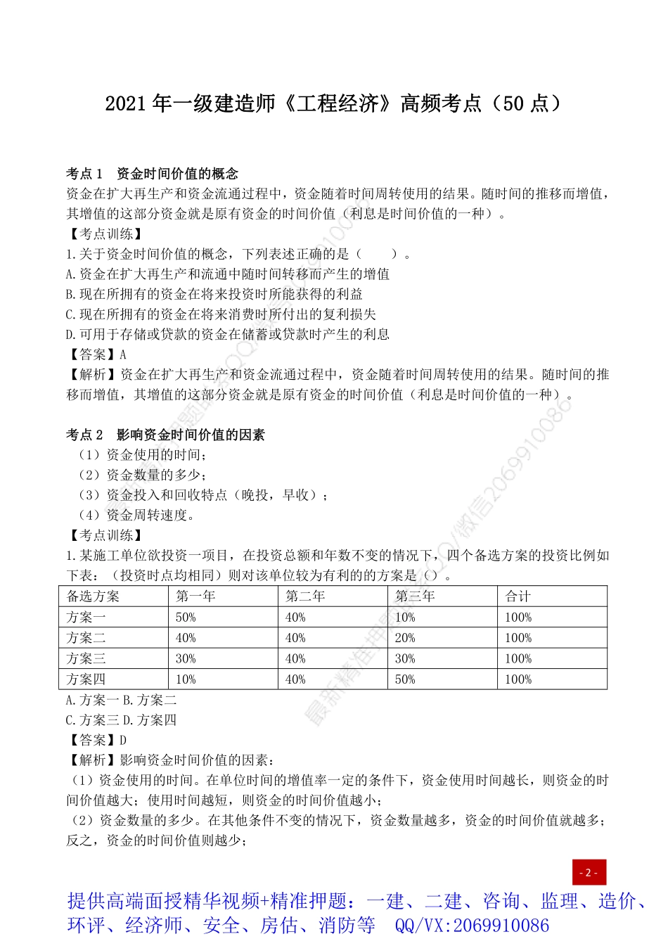 2021年一建高频考点-工程经济.pdf_第1页