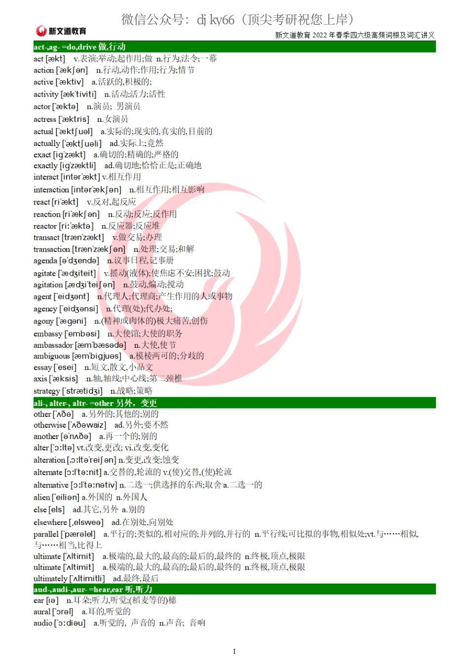 2022年四六级高频词根及词汇.pdf.pdf_第1页