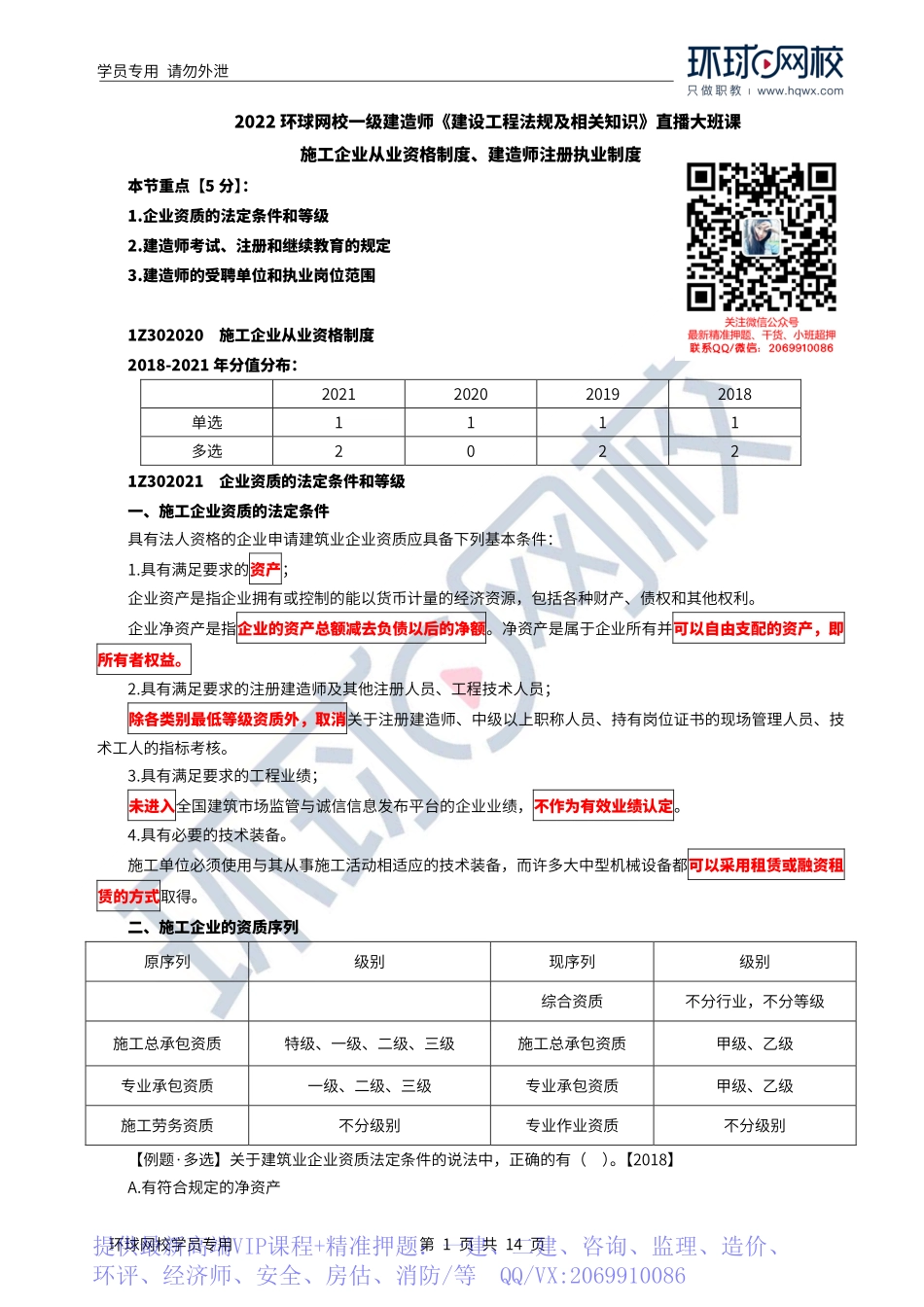WM_Removed_2022年一建-法规-基础专题-17-18、直播大班课（九）-施工企业从业资格制度、建造师注册执业制度1.pdf_第1页
