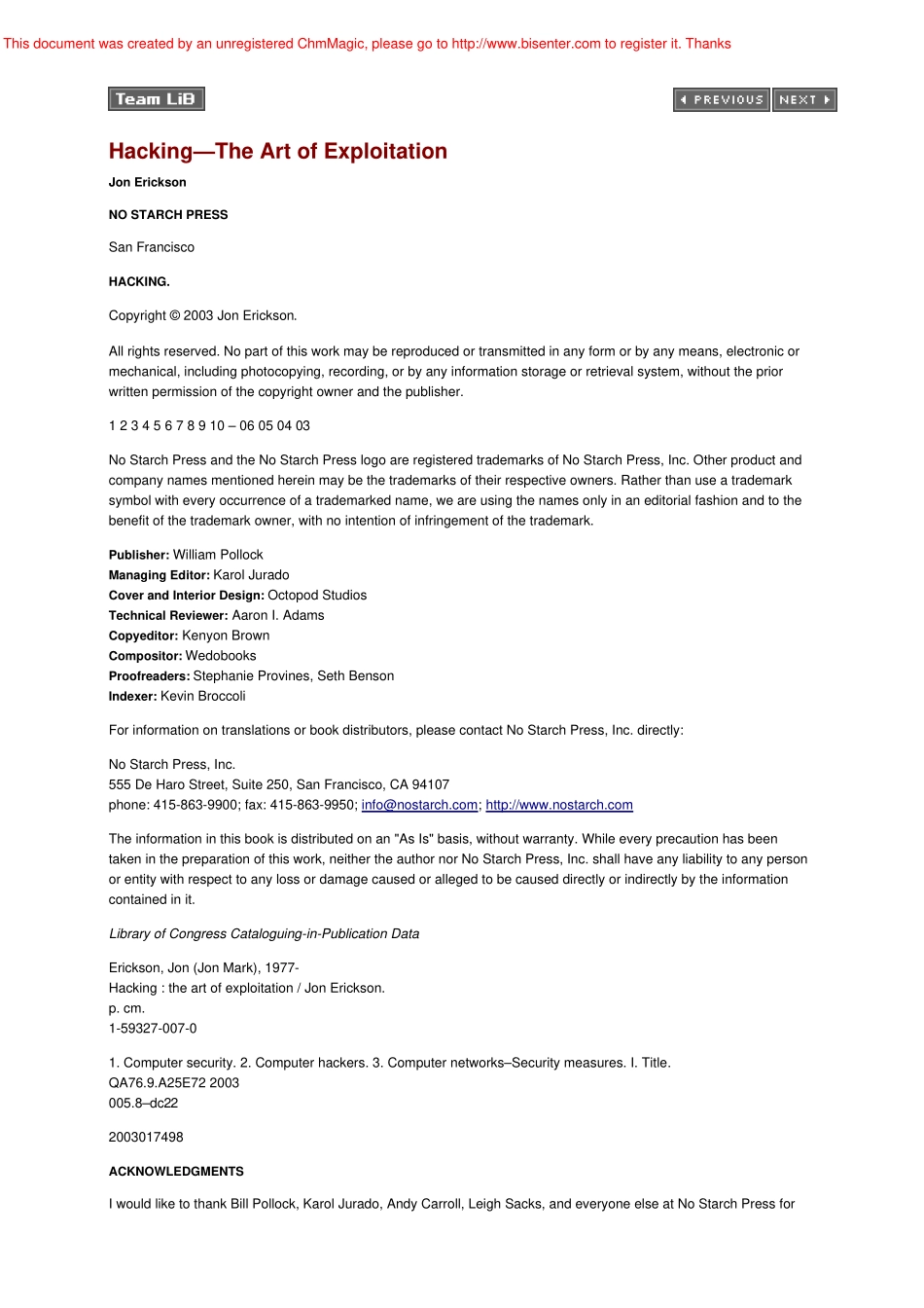 Erickson,_Jon_-_Hacking_-_The_Art_Of_Exploitation.pdf_第3页