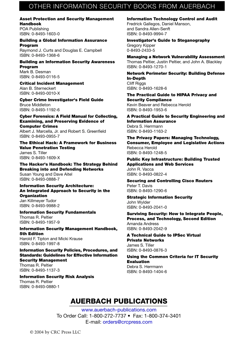 Information Security Management Handbook, Fifth Edition.pdf_第3页