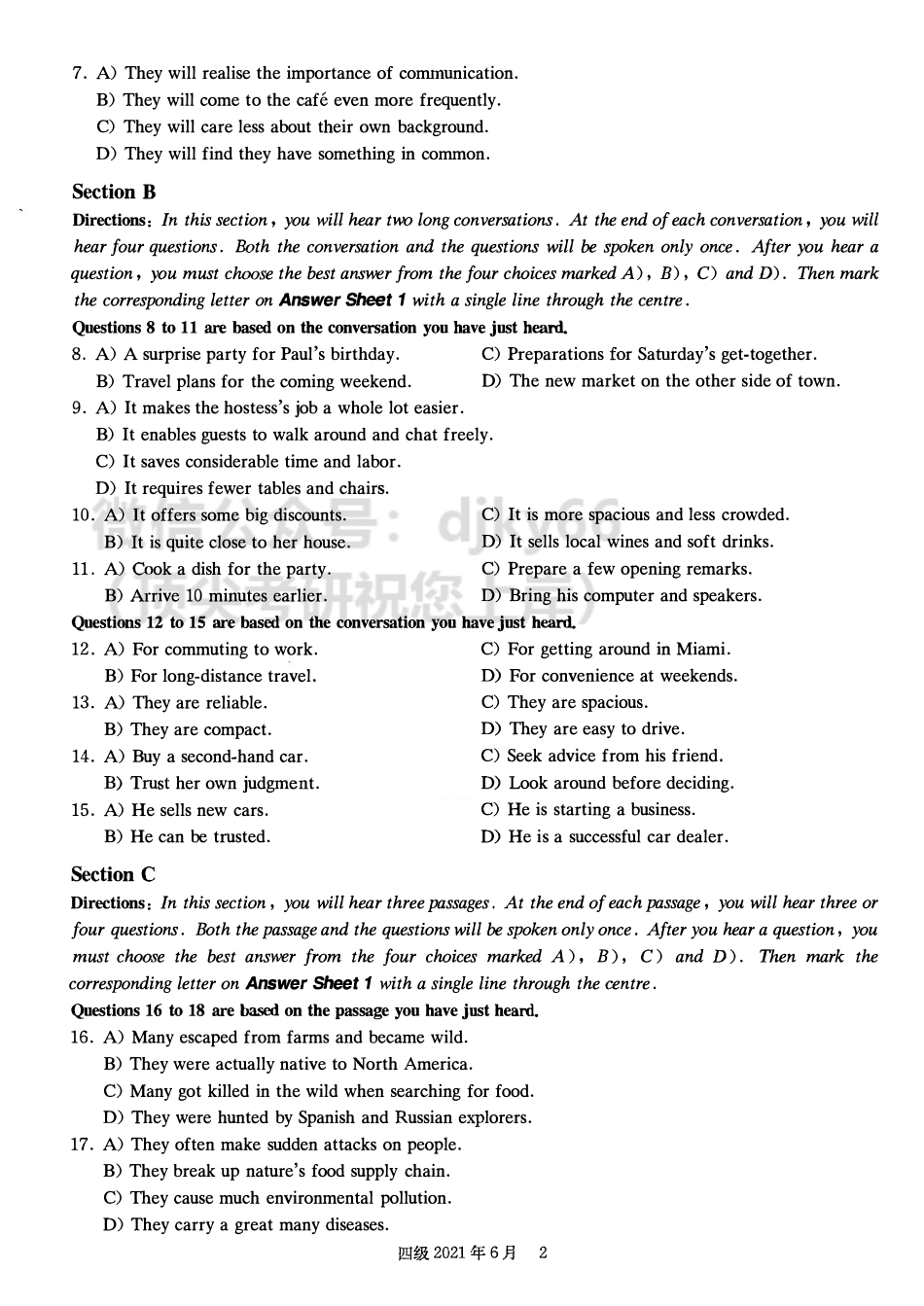 2021年06月四级真题第1套【可复制可划线查词】.pdf_第2页