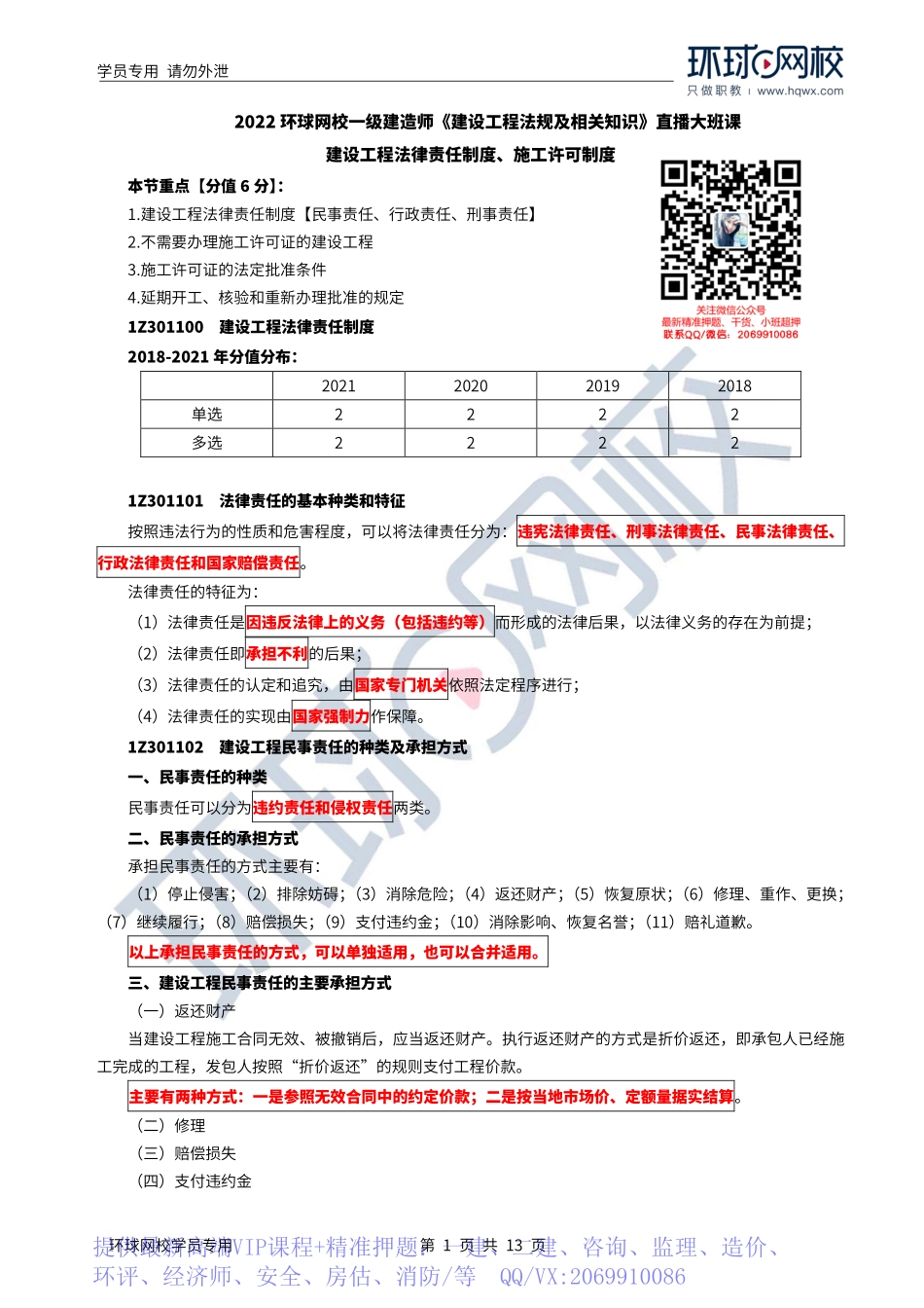 WM_Removed_2022年一建-法规-基础专题-15-16、直播大班课（八）-建设工程法律责任制度、施工许可制度1.pdf_第1页