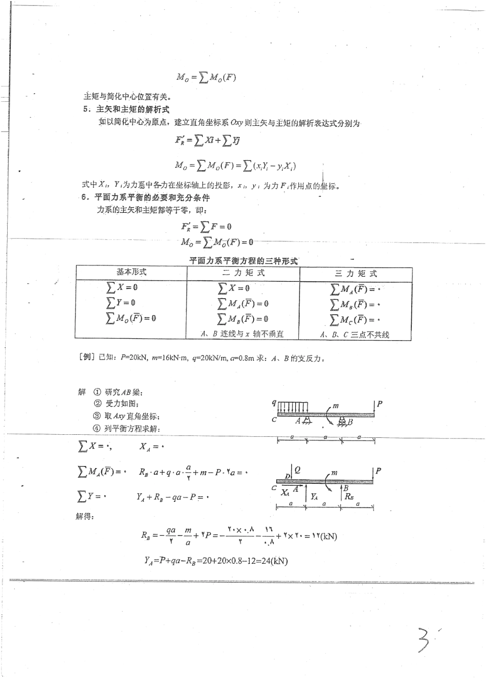 理论力学复习指南包含静力学和运动学两部分19P(1).pdf_第3页