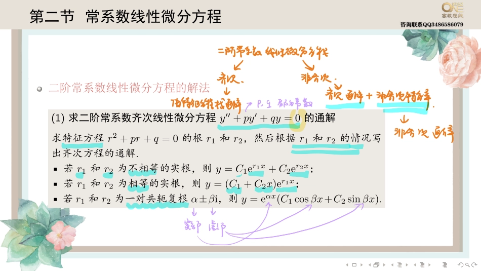 基础班6-2 常系数线性微分方程（【公众号：最新考研资料】免费分享）.pdf_第1页