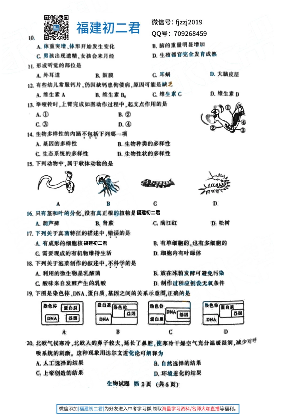 【三明生物】2018年5月三明初二质检生物试卷+答案.pdf_第3页