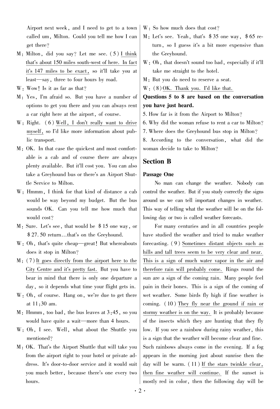 2018春季大学英语六级全仿真试卷-听力原文.pdf_第2页