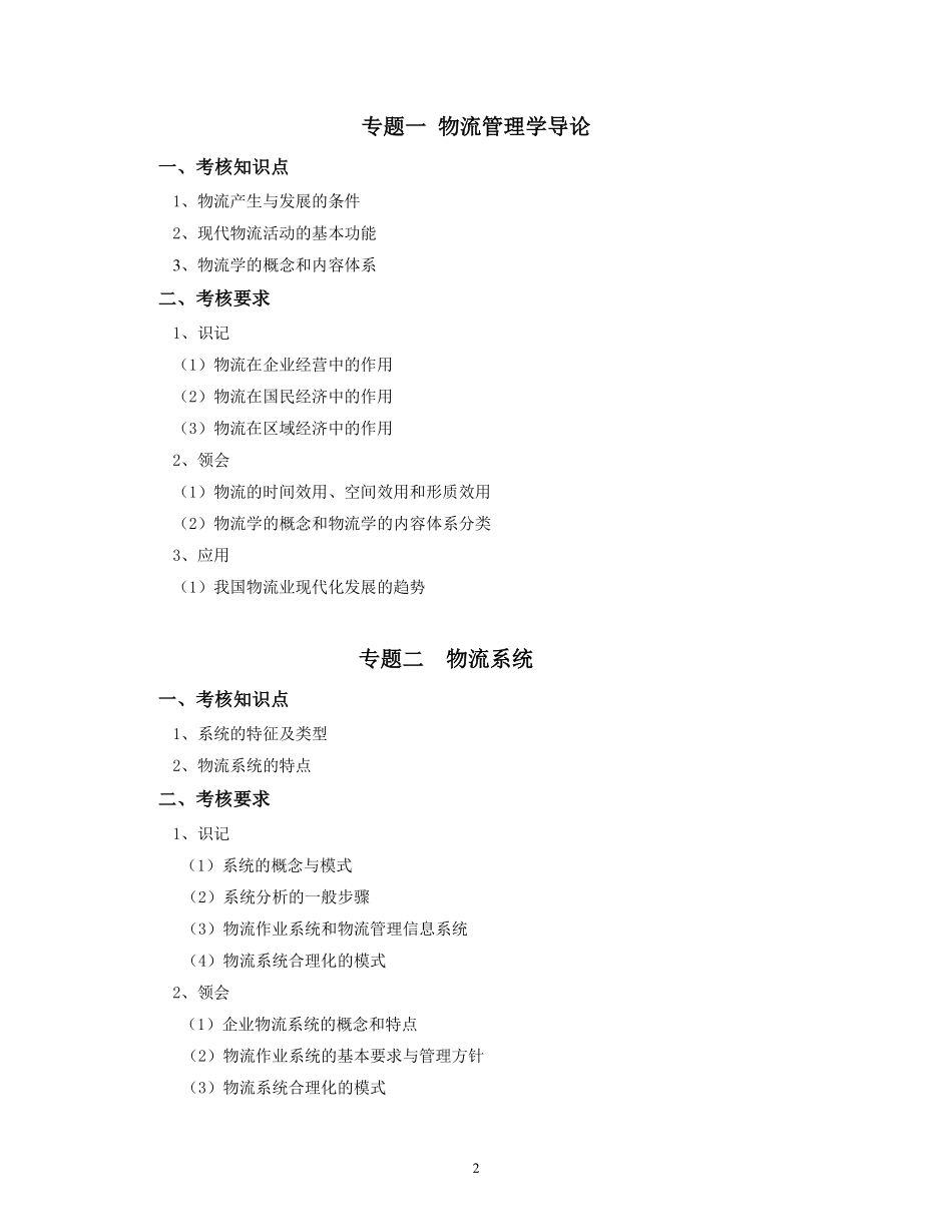 2019年专插本-物流管理《物流学》考试大纲.pdf_第2页