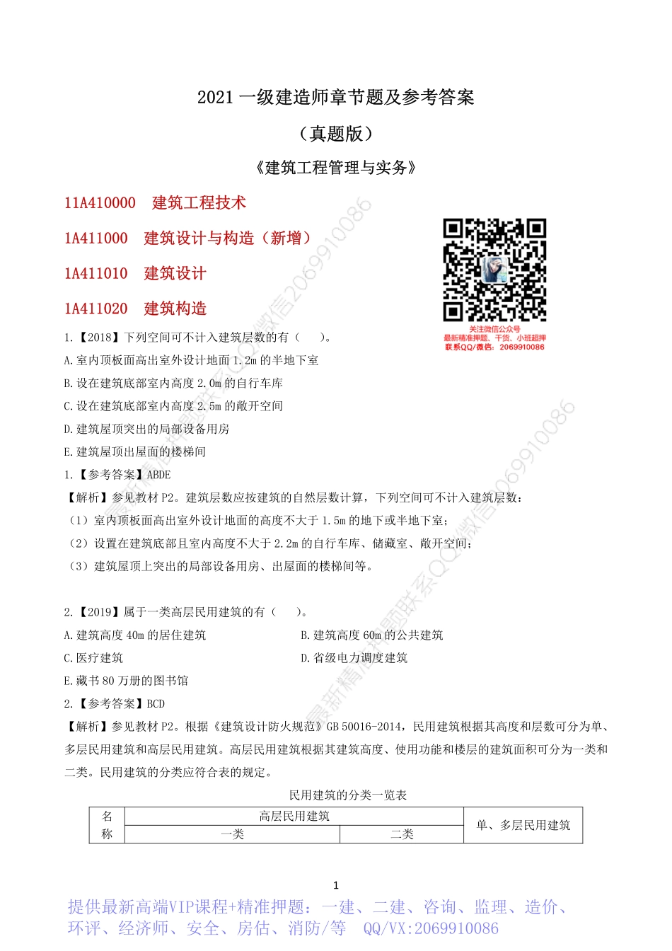 2022一建《建筑》章节题及参考答案.pdf_第1页