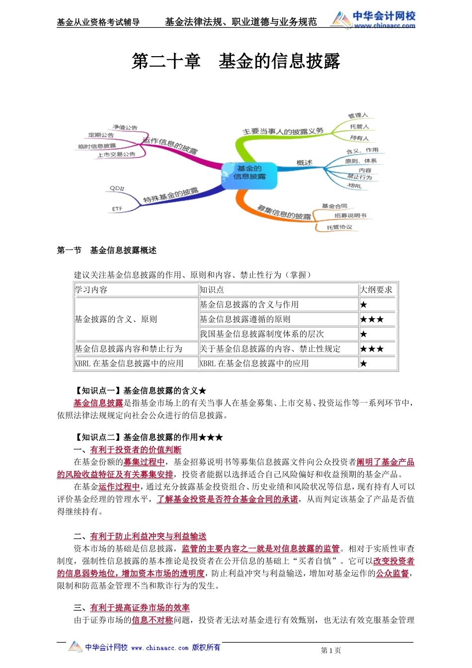 20第20章 基金的信息披露 .doc_第1页