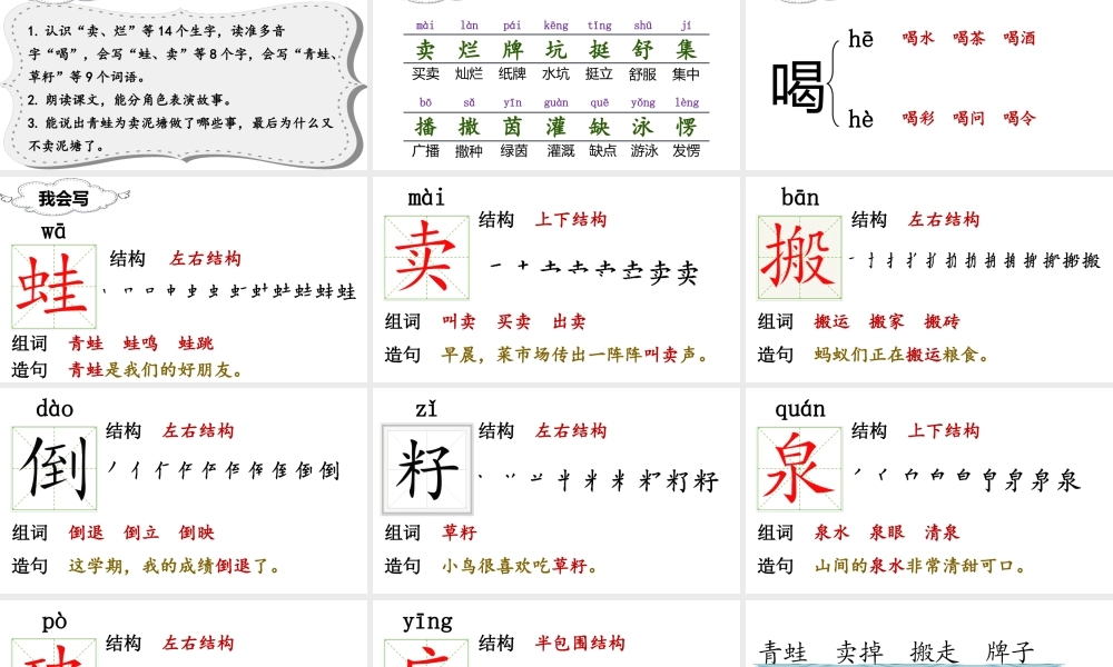 （课堂教学课件）21 青蛙卖泥塘.ppt