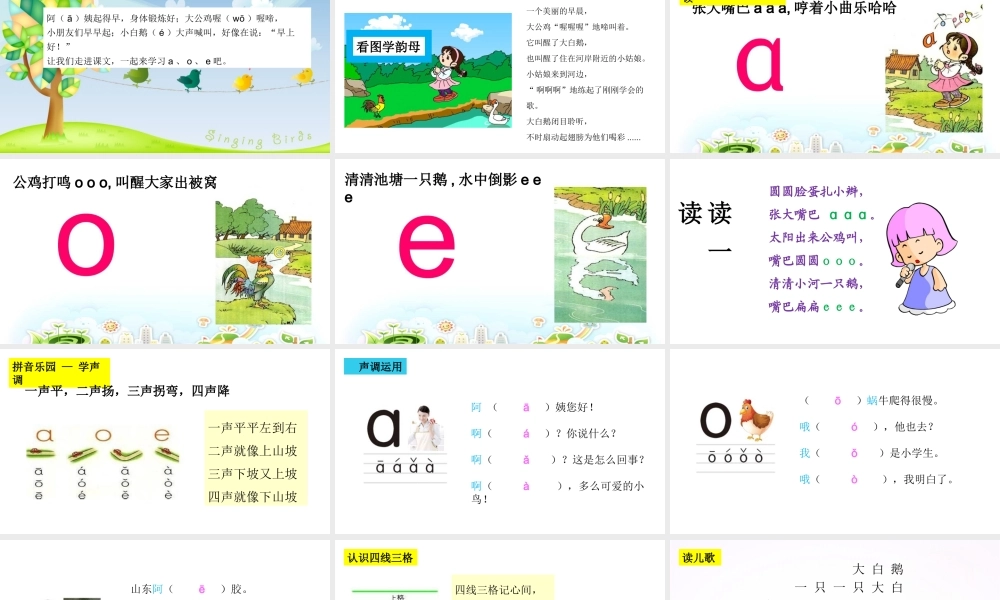 （课堂教学课件1）a o e.ppt