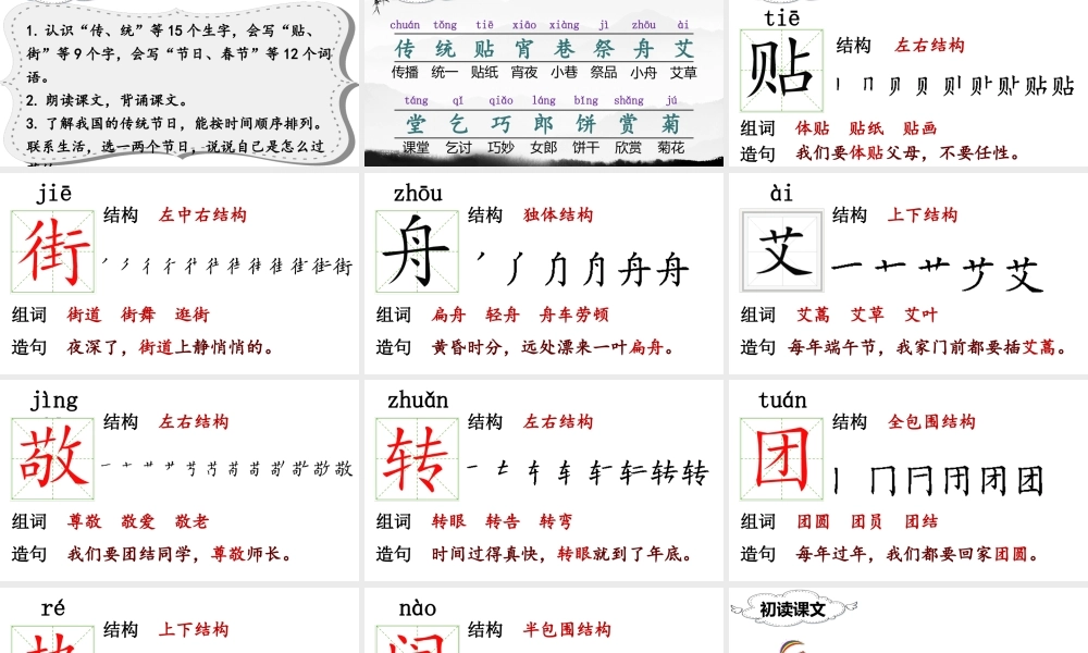 （课堂教学课件）识字2 传统节日.ppt