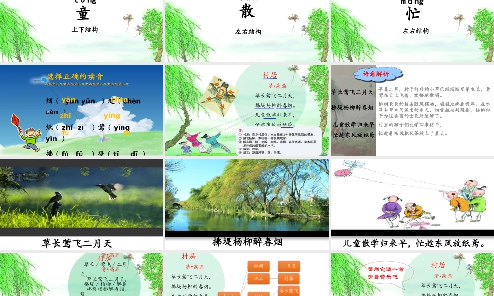 《1 古诗二首 村居 》 第1套（国家一等奖）优质课.pptx