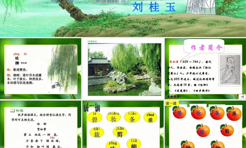 《1 古诗二首 咏柳》 第1套（省一等奖）优质课.ppt